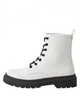 image of Mango Girls Lace Up Boots - White