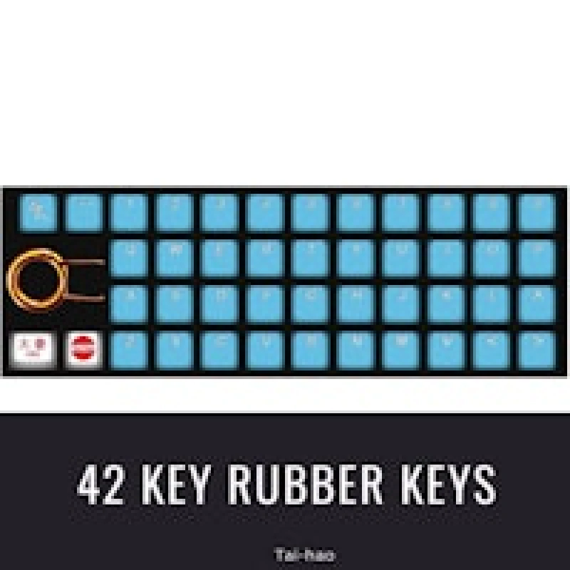 Image of Tai Hao Tai-Hao TPR Rubber Backlit Double Shot 42 Keys Neon Blue