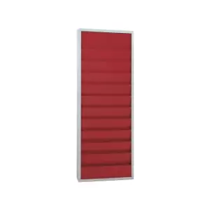 Image of EICHNER Planning board, with 10 rails, double row, HxWxD 1280 x 554 x 74 mm, red