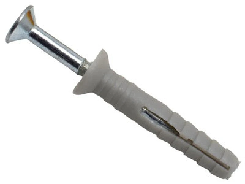Image of Masonmate Durable Nylon Hammer-In Fixings 5X30mm - 200 Count Box For All Your Diy Needs
