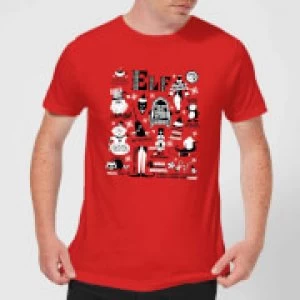 image of Elf Mens Christmas T-Shirt - Red - L