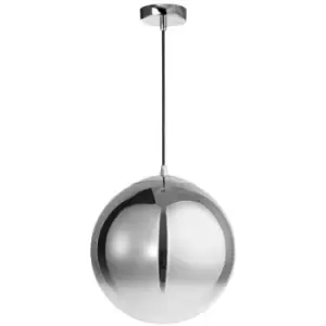 image of Netlighting Merano Gatineau 30cm Globe Pendant Ceiling Light Smoke Glass Chrome