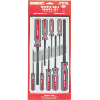 Image of Metric Hexagon Ball Driver Set (9-Pce) - Kennedy
