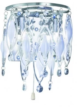 Image of LED 2 Light Indoor Glass Wall Light Chrome, G9