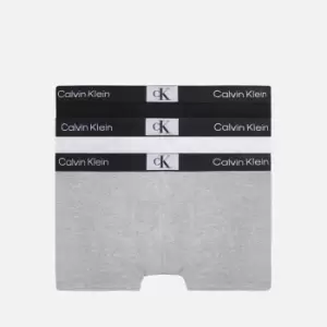 Image of Calvin Klein Logo 3 Pack Cotton-Blend Trunks - L