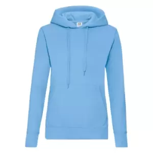 image of Fruit Of The Loom Ladies Lady Fit Hooded Sweatshirt / Hoodie (2XL) (Sky Blue)