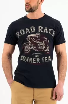 Image of Rokker Road Race T-Shirt, blue, Size 2XL, blue, Size 2XL