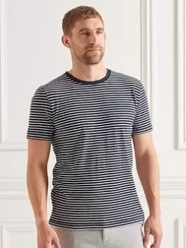 Image of Superdry Studios Hemp Blend Tee, Navy, Size L, Men