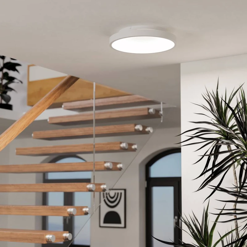 Image of Eglo Loretello-Z Smart Control Steel LED RGB Modern Ceiling Light, White White Unisex