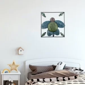 Image of Tortoise Multicolor Decorative Metal Wall Accessory