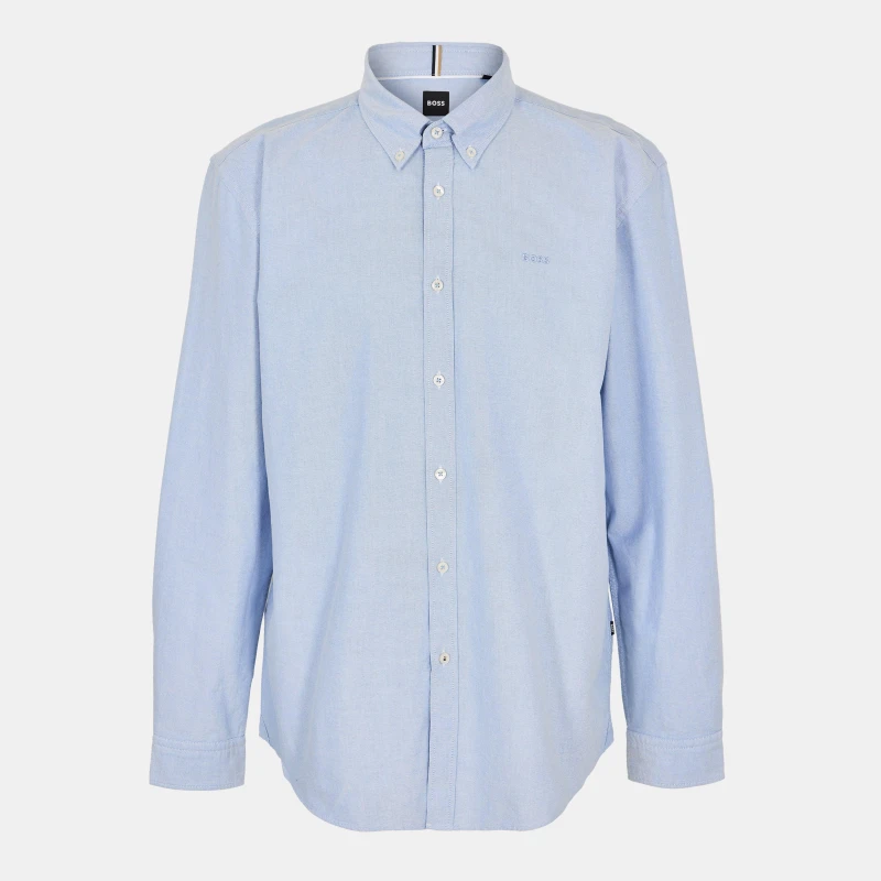 Image of Boss Mens H-Roan Long Sleeve Plain Shirt Light/Pstl Blue male M