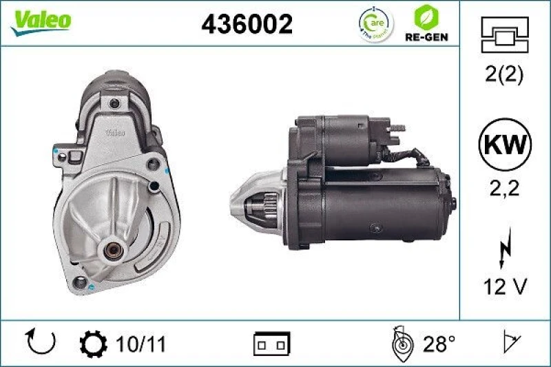 Image of Starter motor VALEO 436002