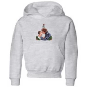 Image of Star Wars Mistletoe Kiss Kids Christmas Hoodie - Grey - 11-12 Years