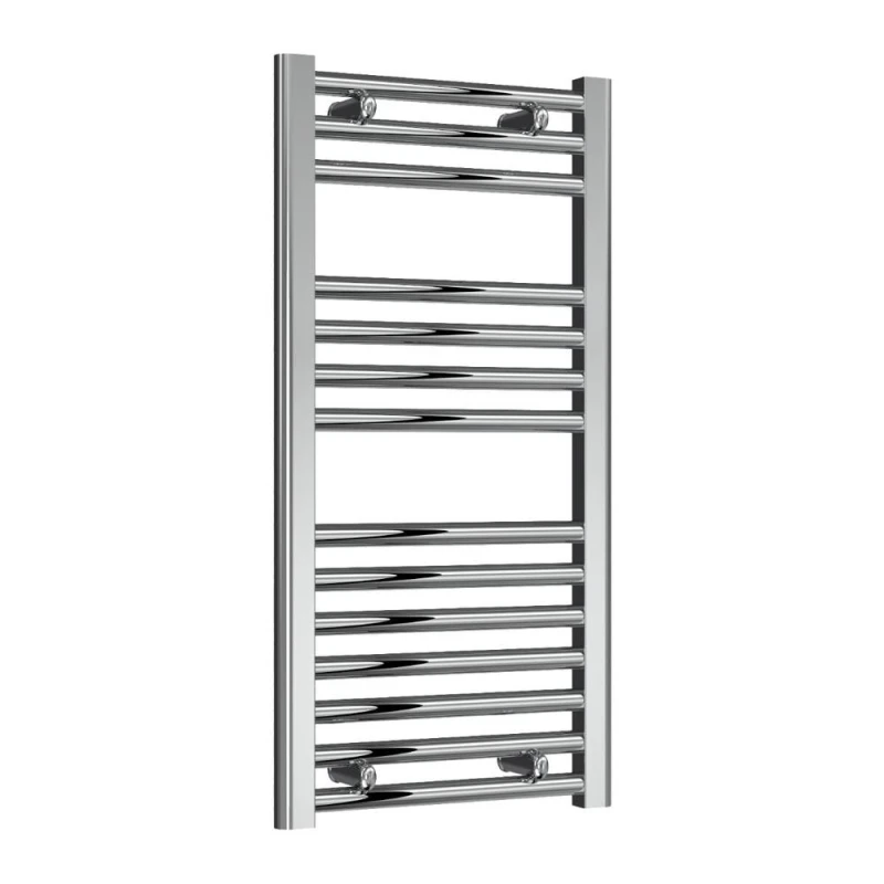 Image of Bathroom Kingdom Diva Chrome Straight Heated Towel Rail 800x400 in Silver Silver Unisex