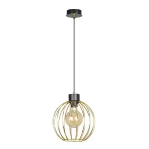 Image of Emibig Pineta Black/Gold Wire Frame Pendant Ceiling Light 1x E27