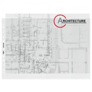 Image of Rexel A3 Plastic Punched Wallets Top Opening; Embossed; Pack of 10 -