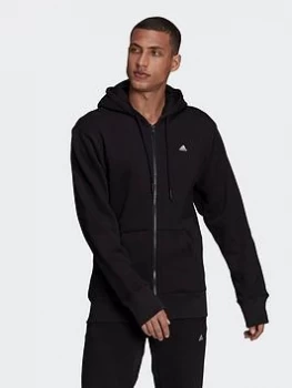 Image of adidas Sportswear Comfy & Chill Full Zip Hoodie, Black Size M Men