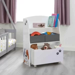 image of Liberty House Toys Kids Cat and Dog Storage Unit with Roll Out Toy Box, none