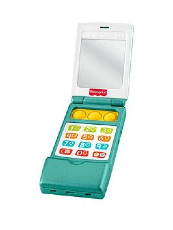 Image of Fisher-Price Baby Toy Flip Phone Laugh & Learn Musical Learning Activity for Toddler Pretend Play Infants Ages 6+ Months Multilanguage Version JMM31