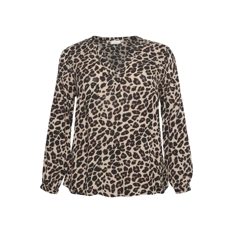 Image of KAFFE Curve Long sleeve blouse For Her KAFFE Curve Mirta Tilly Beige Female 42