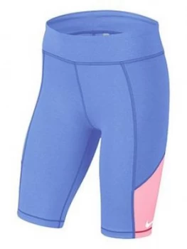 Nike Older Girls Trophy Bike Short - Blue/Pink