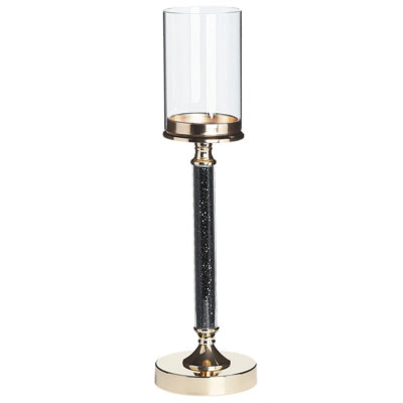 Image of Beliani Candle Holder Abbeville Glass 48cm Black