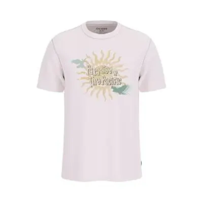 Image of Guess T-Shirt Guess Paradise Of The Pacific Blanc Male S