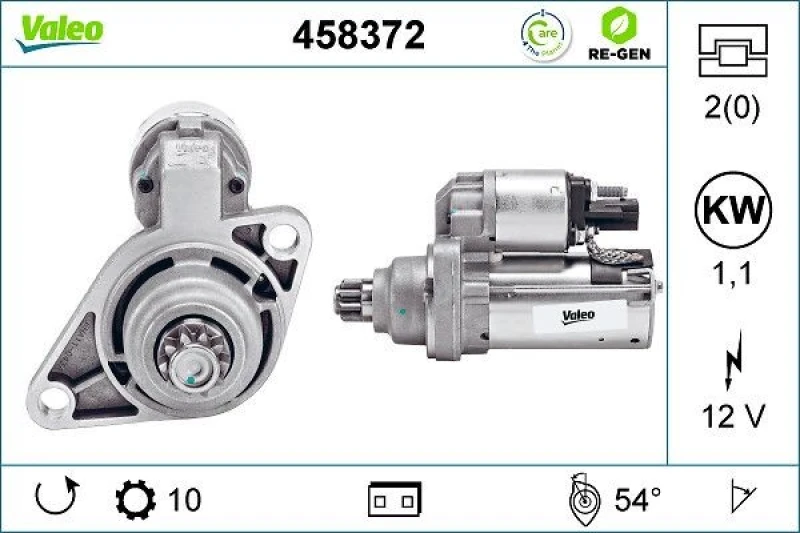 Image of Starter motor VALEO 458372
