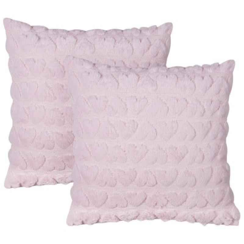 Image of Beliani Set Of 2 Decorative Cushions Astrantia 45 X 45cm Pink