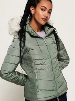 Image of Superdry Luxe Fuji Jacket - Turquoise , Turquoise, Size 10, Women