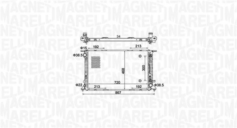 Image of MAGNETI MARELLI Engine radiator MAGNETI MARELLI 350213161800