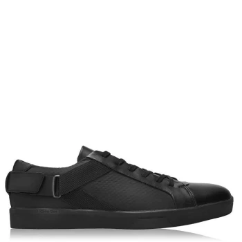 Calvin Klein Italo Brushed Leather Trainers - Black