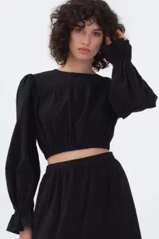 Image of Faris Cropped Top, Black / 12