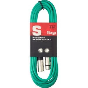 Image of Stagg SMC6CGR High Quality Microphone Cable XLR-XLR Plug 6m Green