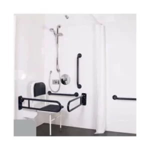 Image of Nymas NymaPRO Doc M Shower Pack White with Concealed Valves and Grey Rails