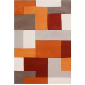 image of Oriental Weavers Lexus Terracotta Rug - 120x170cm, Wool, Geometric - Orange