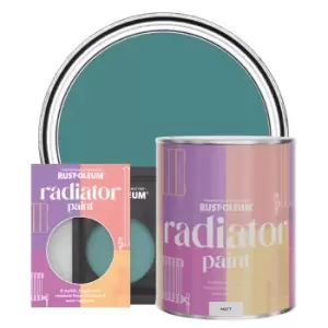 Image of Rust-Oleum Radiator Paint, Matt Finish - Peacock Suit - 750ml