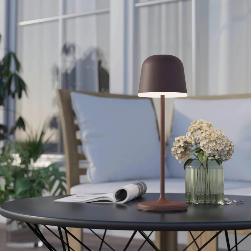 Image of EGLO Eglo Mannera Steel Auburn & White Touch Dimmer Table Lamp in Brown Brown One Size Unisex 9008606244003