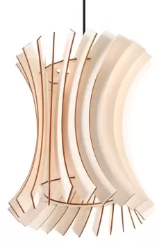 Image of Oriana Wire Frame Pendant Light Natural Wood E27