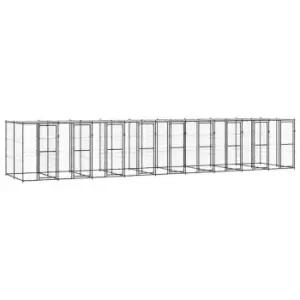 Image of Vidaxl Outdoor Dog Kennel Steel With Roof 21.78 M