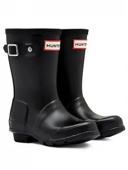 Image of Hunter Original Kids Wellington Boots - Black, Size 4 Older