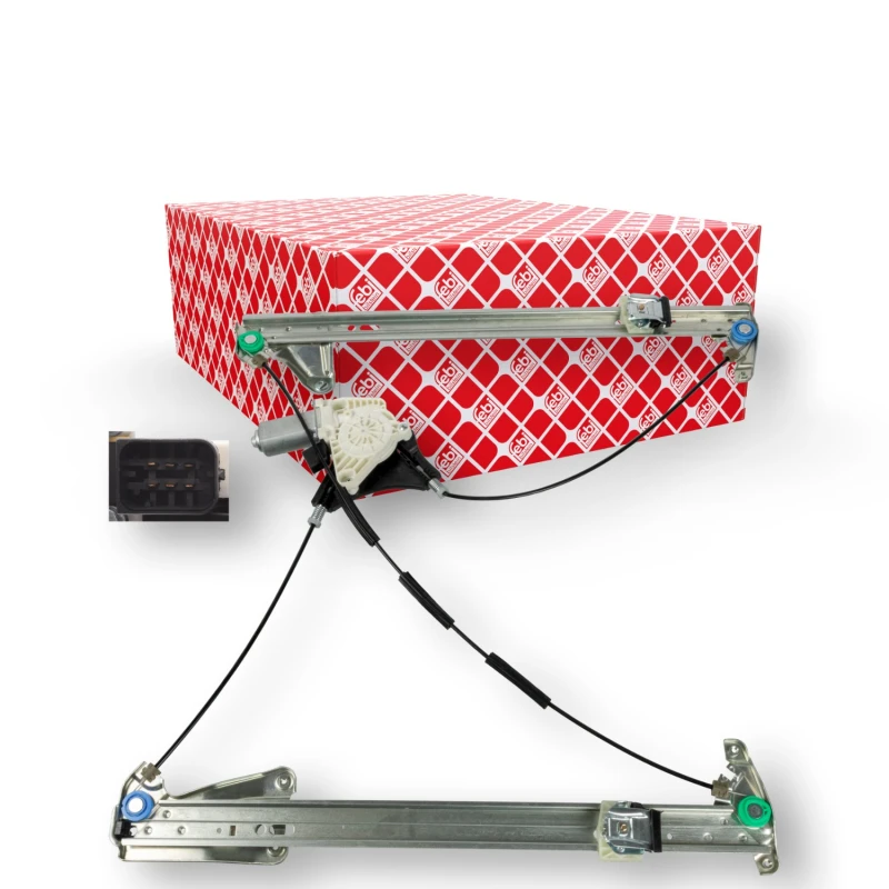 Image of FEBI BILSTEIN 174330 Window regulator Right Front, Operating Mode: Electric, with electric motor Window Winder (1561)
