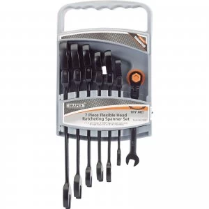 Image of Draper 7 Piece Combination Flexible Heads Ratchet Spanner Set