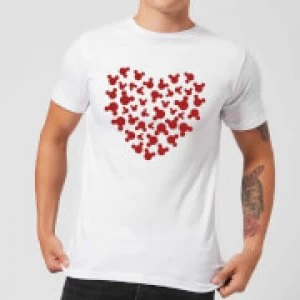 Disney Mickey Mouse Heart Silhouette T-Shirt - White - XXL - Black