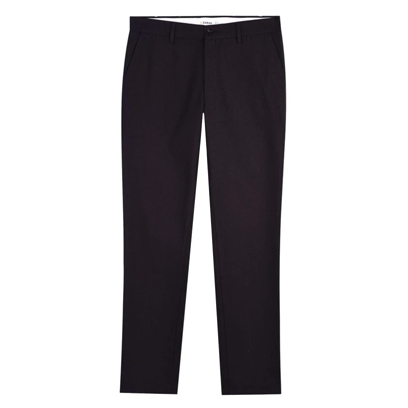 Image of Farah Cotton Straight Trousers - Black 28 R