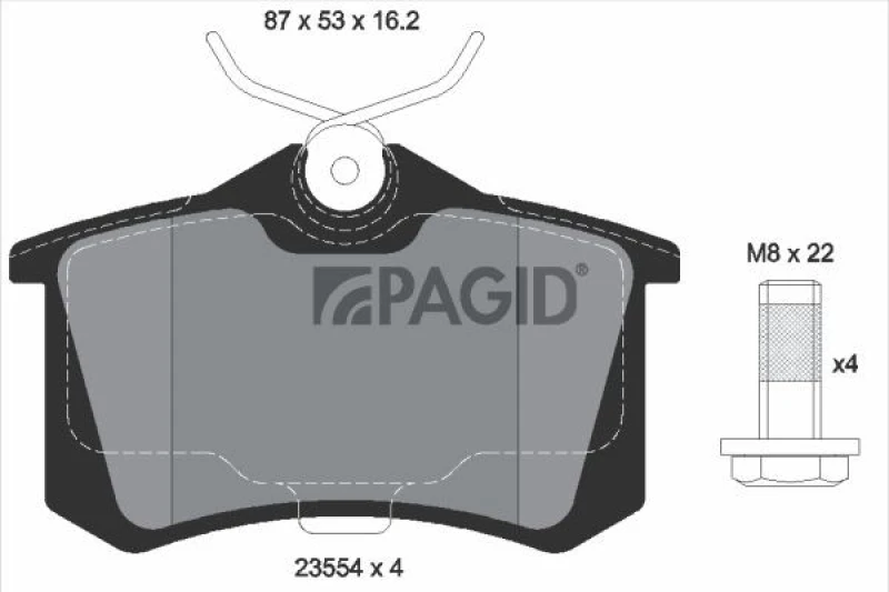 Image of Brake pad set PAGID T2211N
