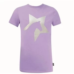Image of Hy Fashion Girls Zeddy Glitter T Shirt - Floral Lavender
