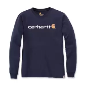 Image of Carhartt Mens Core Logo Long Sleeve Cotton Crewneck T Shirt L - Chest 42-44' (107-112cm)
