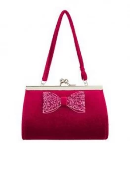 Monsoon Girls Sparkle Bow Mini Bag - Red