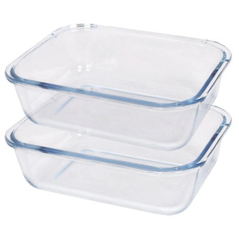 Image of Argon Tableware Rectangular Glass Cake Dishes - 22Cm X 16.5Cm - Pack Of 2